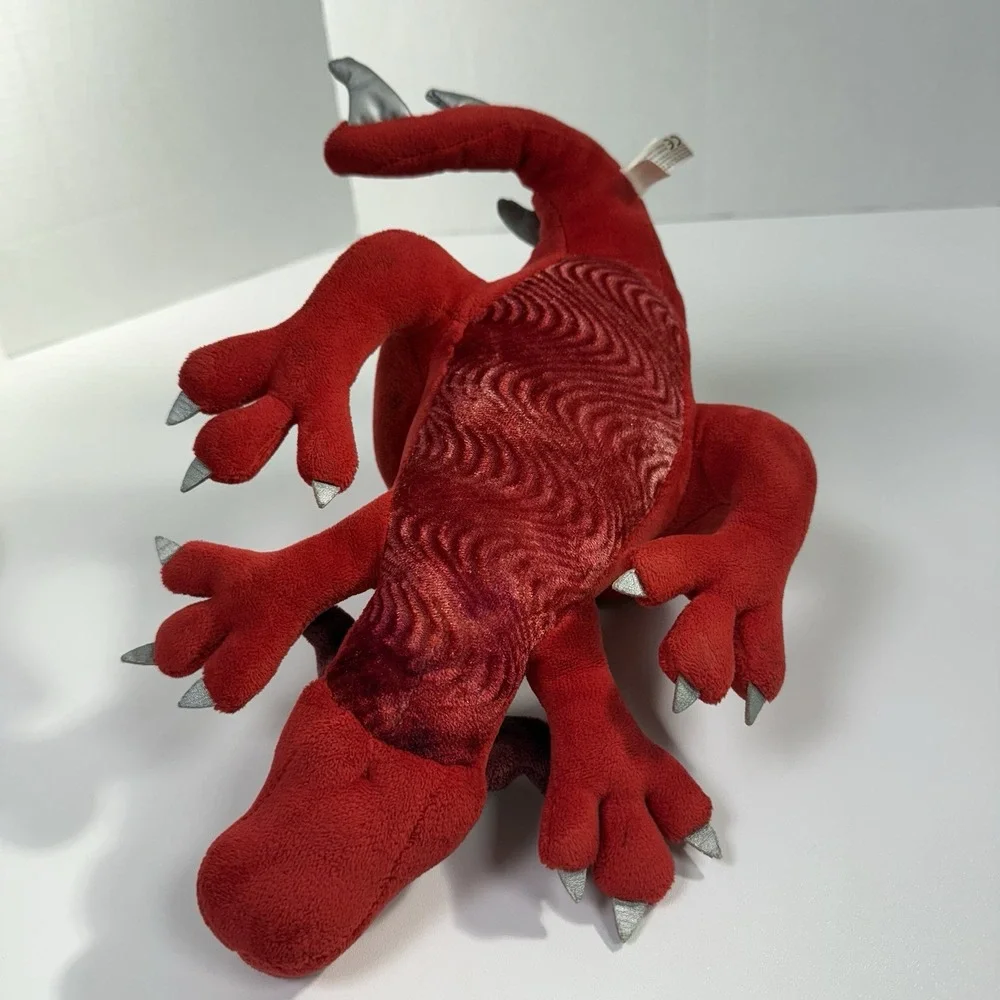 Manhattan Toy Company‎ RED & Silver CROUCHING DRAGON Plush 12